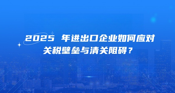 2025 年进出口企业如何应对关税壁垒与清关阻碍？